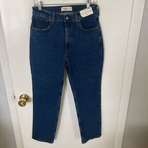 Abercrombie & Fitch Women Ultra High Rise Straight Ankle Denim Jeans